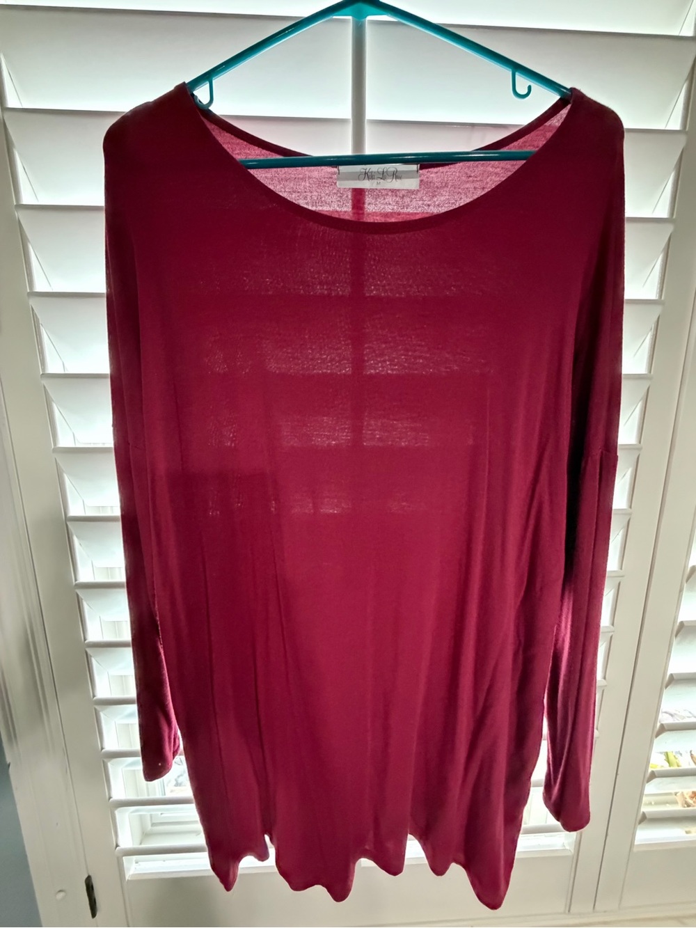 Kiki larue Plum Long Sleeve Tunic Top
